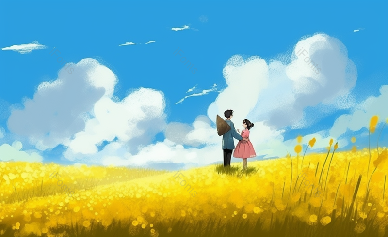 手绘情侣出游温馨浪漫背景,插画/手绘图,插画/手绘图库,插画/手绘图下载,插画/手绘